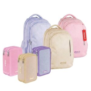 Zaino + Astuccio 3 zip Glitter 30 lt Colourbook